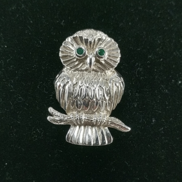 ๐จ๐ฆ Premier Designs Sterling Silver Owl Brooch - Picture 1 of 3